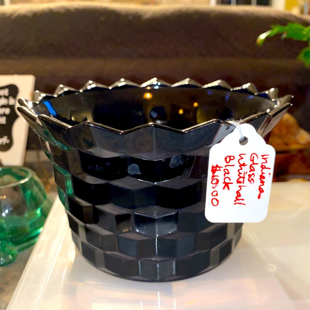 Indiana Glass Whitehall Black Bowl Vintage